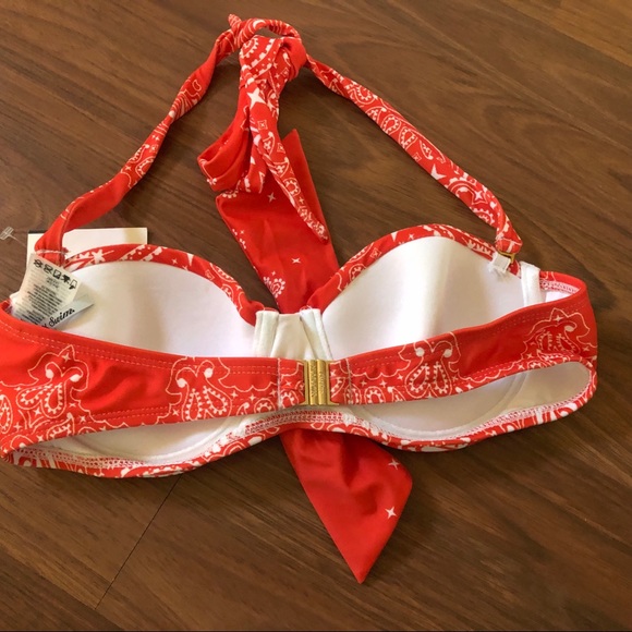 Wildfox Bandeau Halter Bikini Underwire Swimsuit Top Paisley S New - Picture 3 of 6